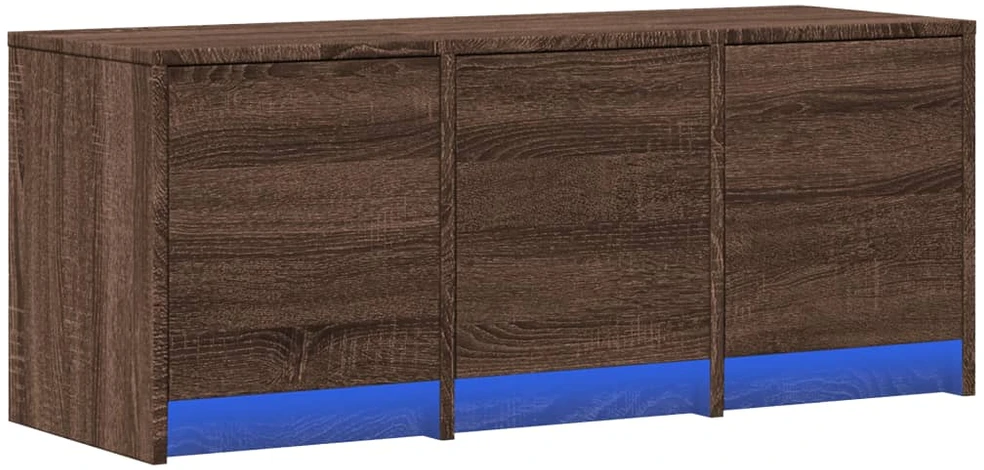 TV staliukas Televizoriaus spintelė su LED, ruda ąžuolo, 97x34x40cm, mediena