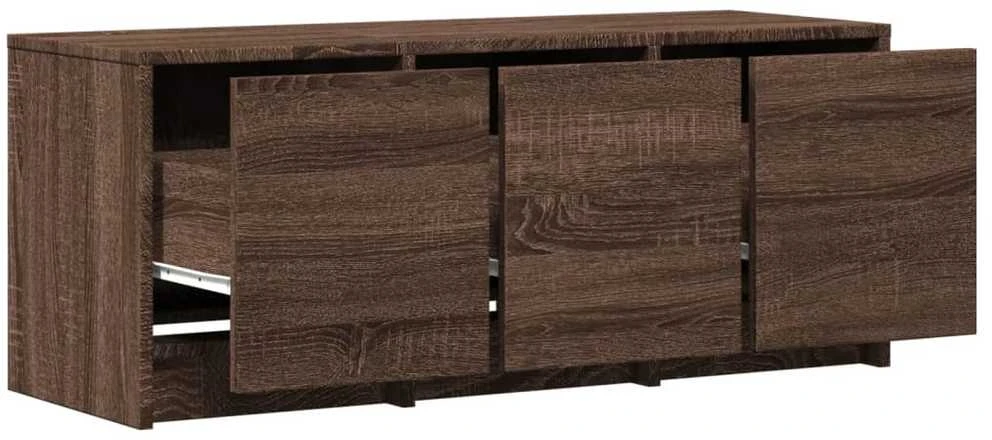 TV staliukas Televizoriaus spintelė su LED, ruda ąžuolo, 97x34x40cm, mediena