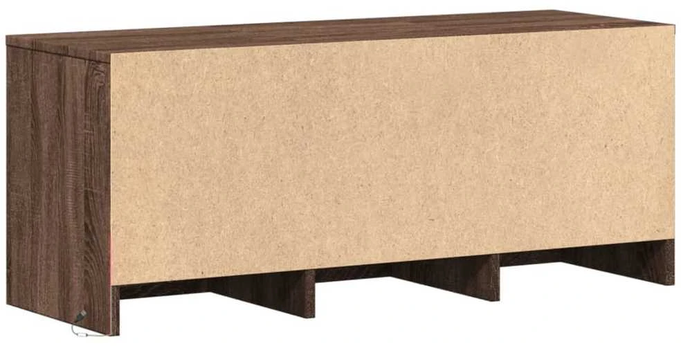 TV staliukas Televizoriaus spintelė su LED, ruda ąžuolo, 97x34x40cm, mediena