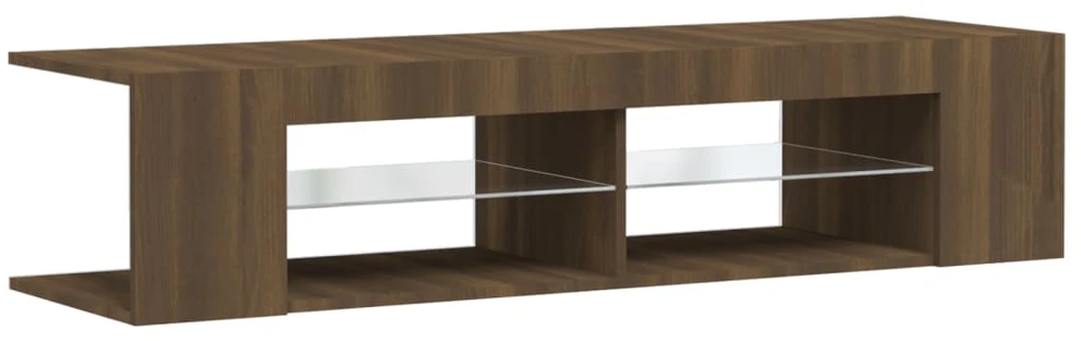 TV staliukas Televizoriaus spintelė su LED, ruda ąžuolo, 135x39x30cm
