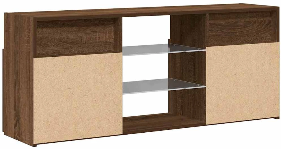TV staliukas Televizoriaus spintelė su LED, ruda ąžuolo, 120x30x50cm