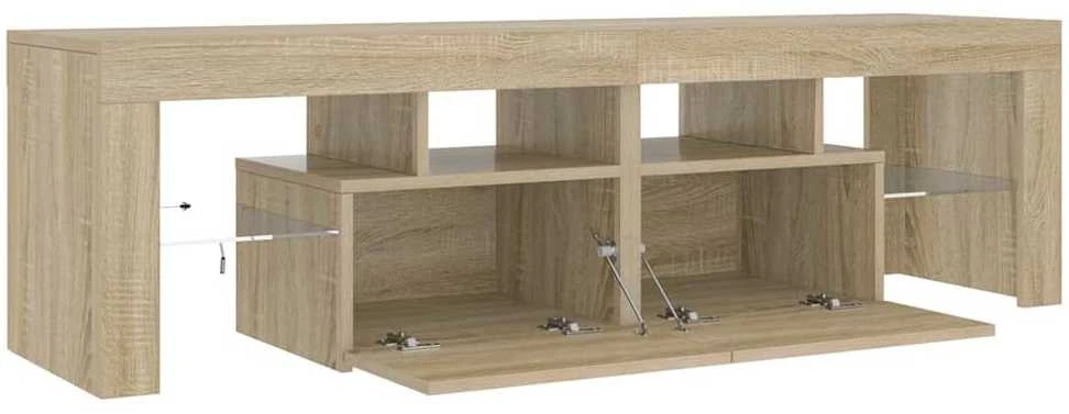 TV staliukas Televizoriaus spintelė su LED, sonoma ąžuolo, 140x36,5x40cm