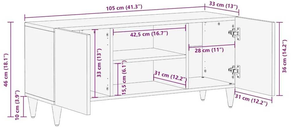 Televizoriaus spintelė Juoda 105 x 33 x 46 cm