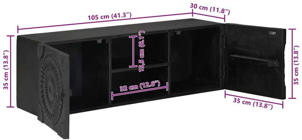 Televizoriaus spintelė Juodas 105 x 30 x 35 cm