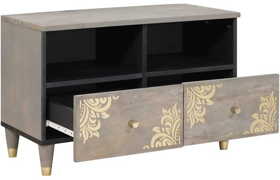 Televizoriaus spintelė Pilka 70 x 33 x 46 cm Kietas mango medis