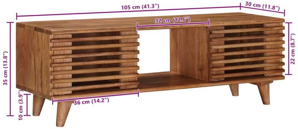 Televizoriaus spintelė su saugykla Natūrali 105 x 30 x 35 cm