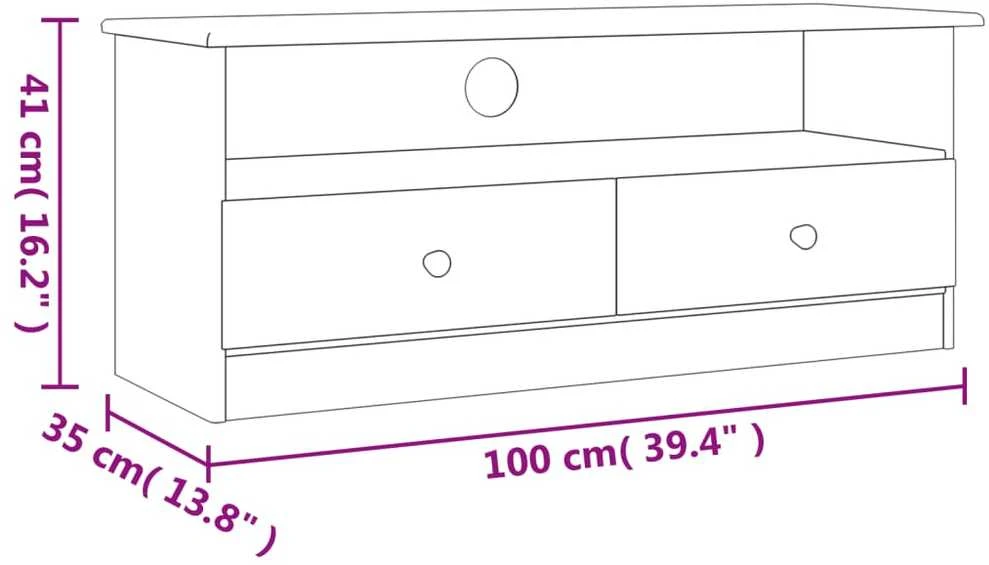 TV staliukas Televizoriaus spintelė su stalčiais ALTA, 100x35x41cm, pušis