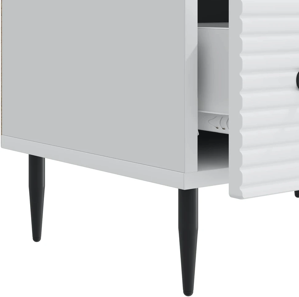TV staliukas Televizoriaus spintelė su stalčių Balta 147 x 34,5 x 30 cm