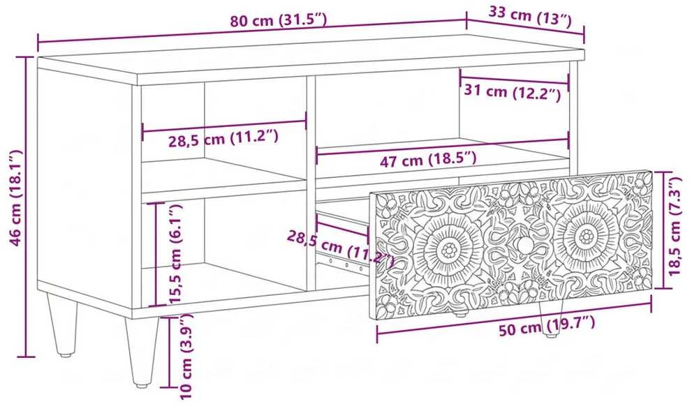 Televizoriaus spintelė Balta 80 x 33,5 x 46 cm