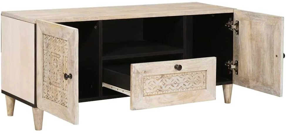 TV vienetai su stalčių Balta 105 x 33 x 46 cm Apdirbta mediena