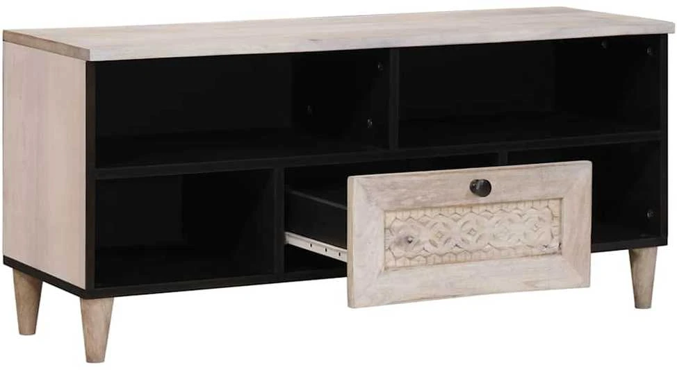 Televizoriaus spintelė Balta išblukinta 100 x 33 x 46 cm