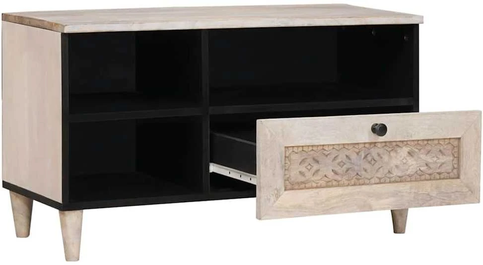 Televizoriaus spintelė Balta išblukinta 80 x 33 x 46 cm