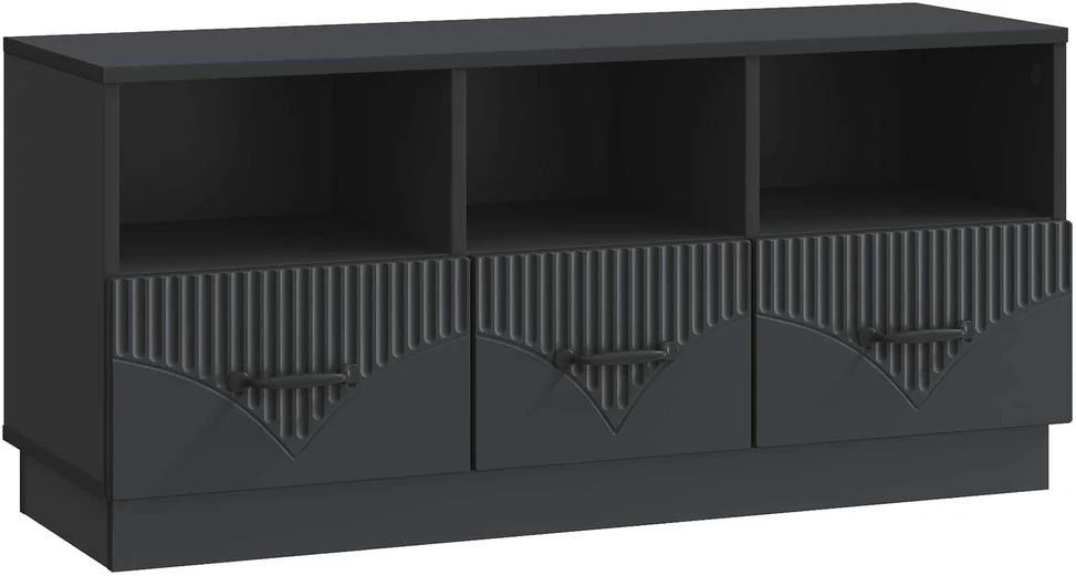 TV staliukas Televizoriaus spintelė su stalčių Juoda 102 x 34,5 x 47 cm
