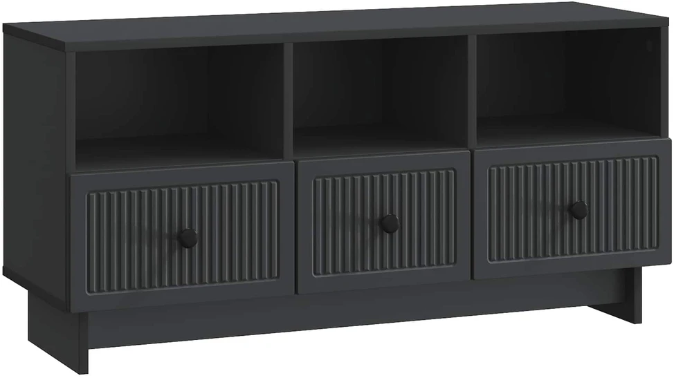 TV staliukas Televizoriaus spintelė su stalčių Juoda 102 x 34,5 x 50 cm