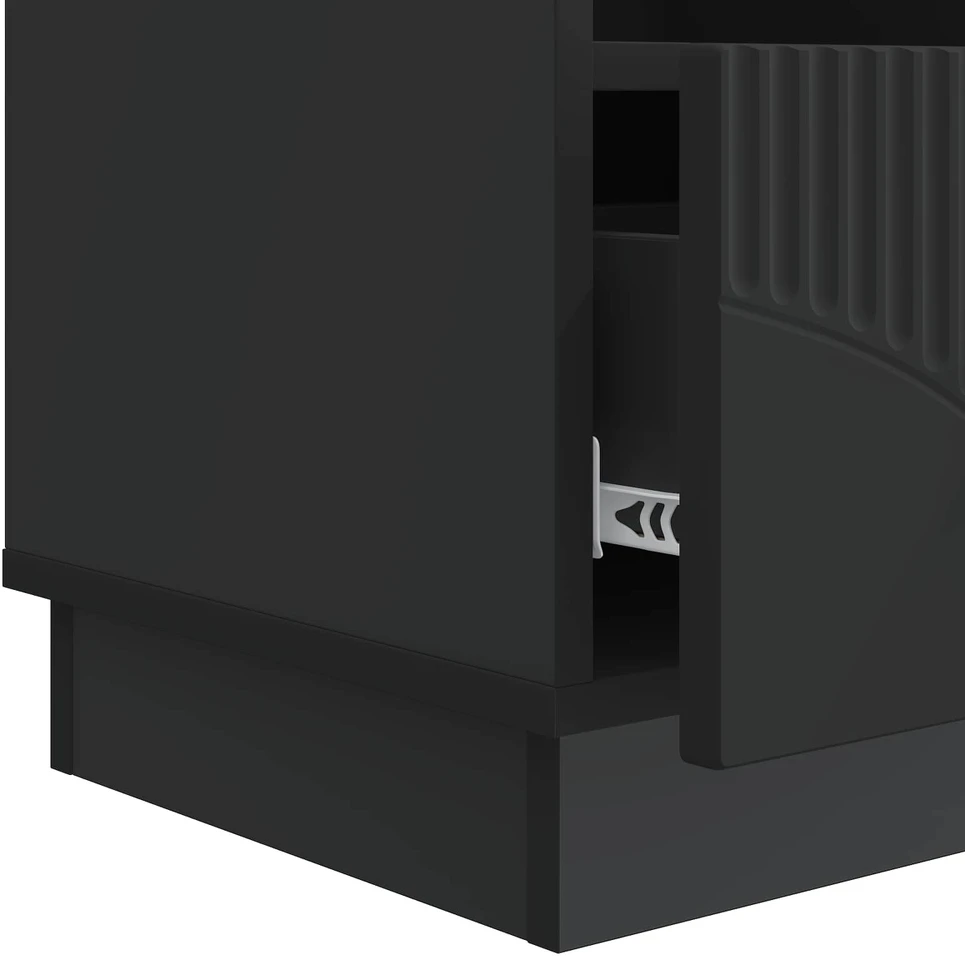 TV staliukas Televizoriaus spintelė su stalčių Juoda 102 x 34,5 x 47 cm