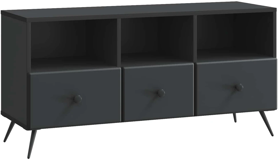 TV staliukas Televizoriaus spintelė su stalčių Juoda 102 x 34,5 x 50 cm