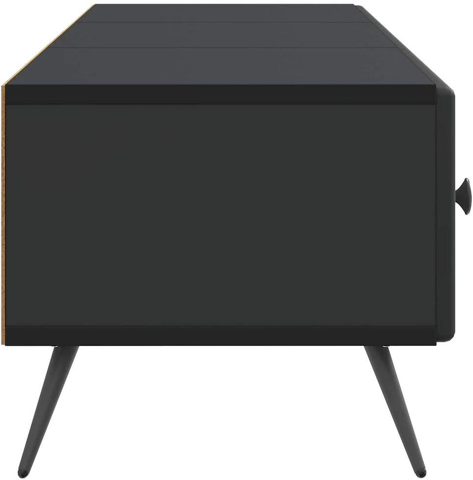 TV staliukas Televizoriaus spintelė su stalčių Juoda 147 x 34,5 x 30 cm