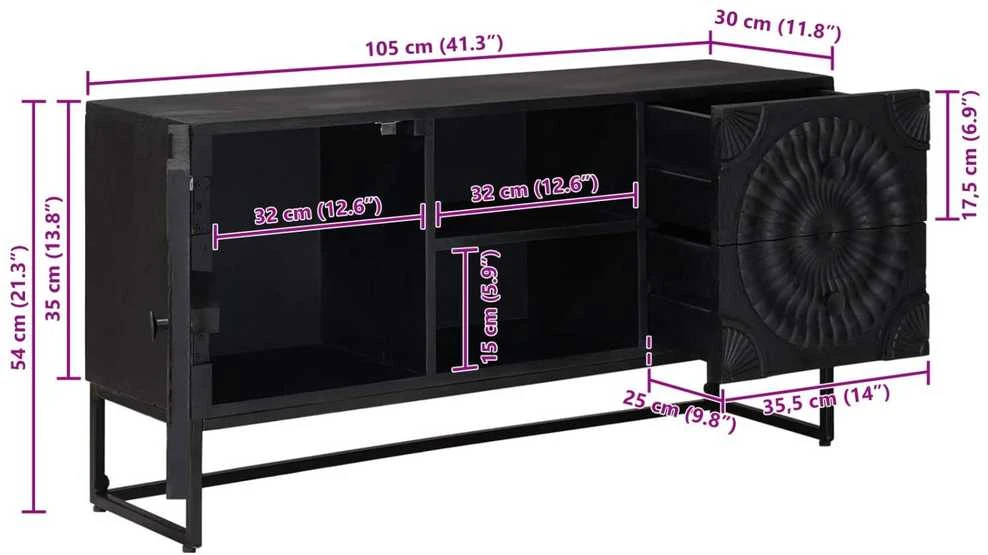 Televizoriaus spintelė Juodas 105 x 30 x 54 cm