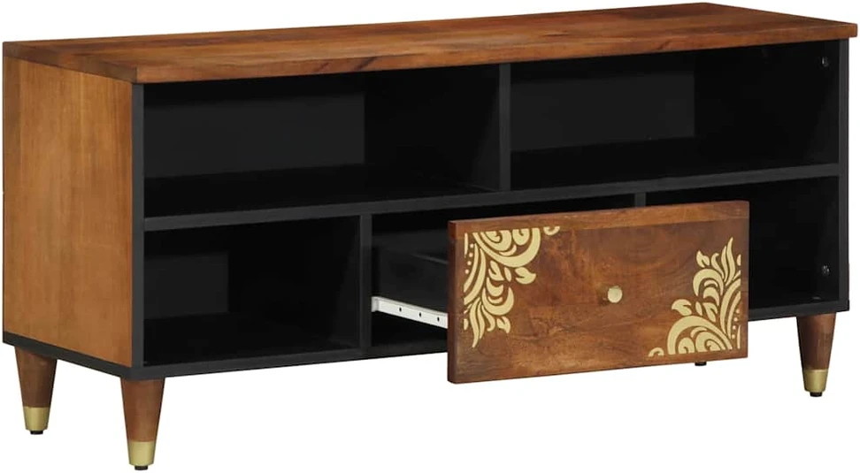 Televizoriaus spintelė su stalčių Medus ruda 100 x 33 x 46 cm
