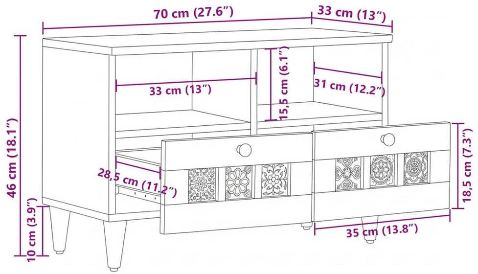 Televizoriaus spintelė Natūrali 70 x 33 x 46 cm