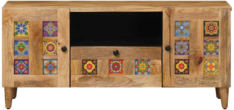 Televizoriaus spintelė su stalčių Natūrali 105 x 33,5 x 46 cm