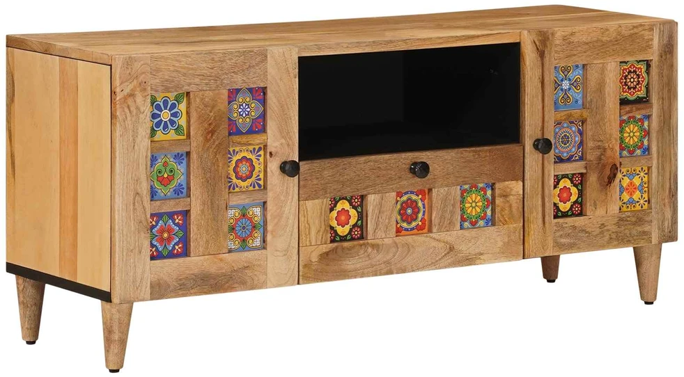 Televizoriaus spintelė su stalčių Natūrali 105 x 33,5 x 46 cm