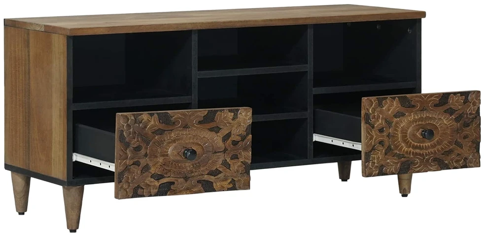 Televizoriaus spintelė Ruda 100 x 33 x 46 cm Kietas mango medis