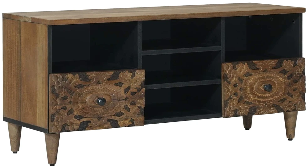 Televizoriaus spintelė Ruda 100 x 33 x 46 cm Kietas mango medis
