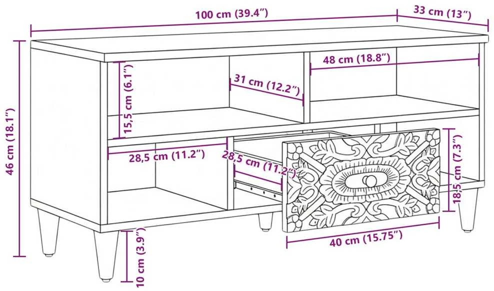 Televizoriaus spintelė Ruda 100 x 33,5 x 46 cm