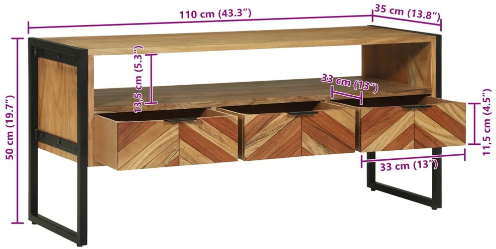 Televizoriaus spintelė su stalčių Ruda 100 x 35 x 50 cm