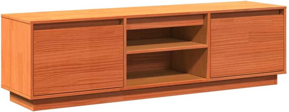 TV staliukas Televizoriaus spintelė, vaško ruda, 140x35x40cm, pušies masyvas