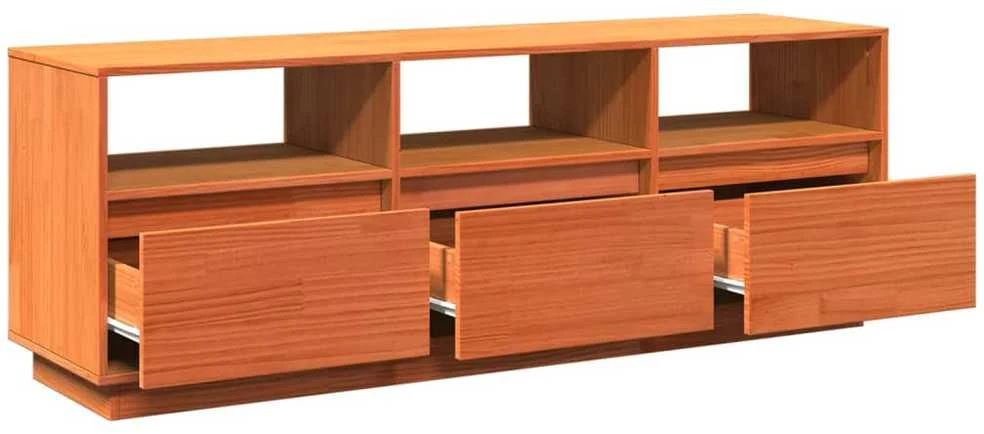 TV staliukas Televizoriaus spintelė, vaško ruda, 140x37x50cm, pušies masyvas