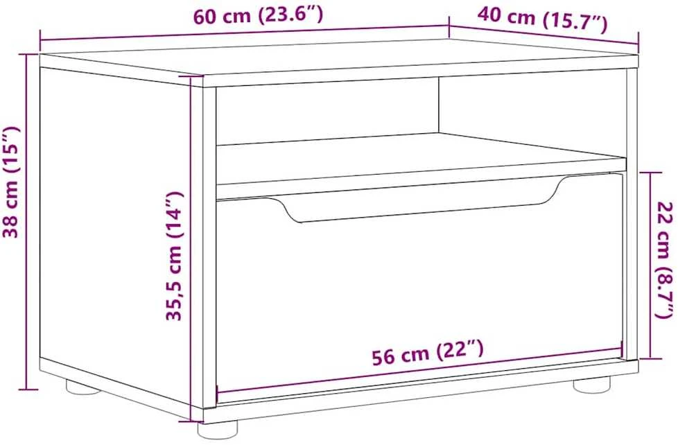 TV staliukas televizoriaus spintelė VISNES Juoda 60x40x38 cm