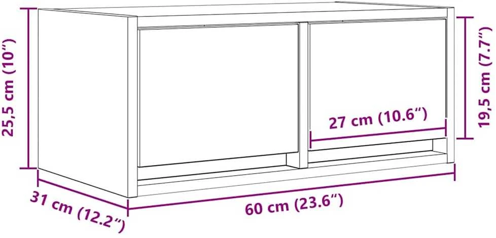 TV staliukas Televizoriaus spintelės, 2vnt., 60x31x25,5 cm, mediena