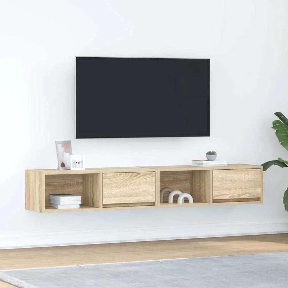 TV staliukas Televizoriaus spintelės, 2vnt., 80x31x25,5 cm, mediena