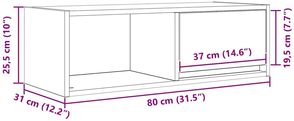 TV staliukas Televizoriaus spintelės, 2vnt., 80x31x25,5 cm, mediena