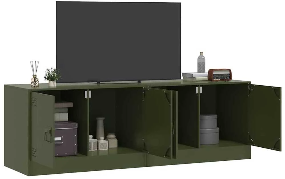 TV staliukas Televizoriaus spintelės, 2vnt., alyvuogių, 67x39x44cm, plienas