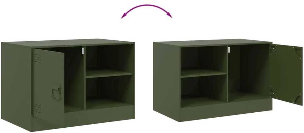 TV staliukas Televizoriaus spintelės, 2vnt., alyvuogių, 67x39x44cm, plienas