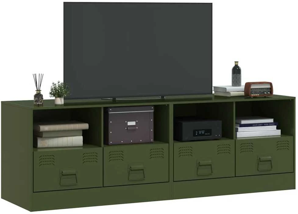 TV staliukas Televizoriaus spintelės, 2vnt., alyvuogių, 67x39x44cm, plienas
