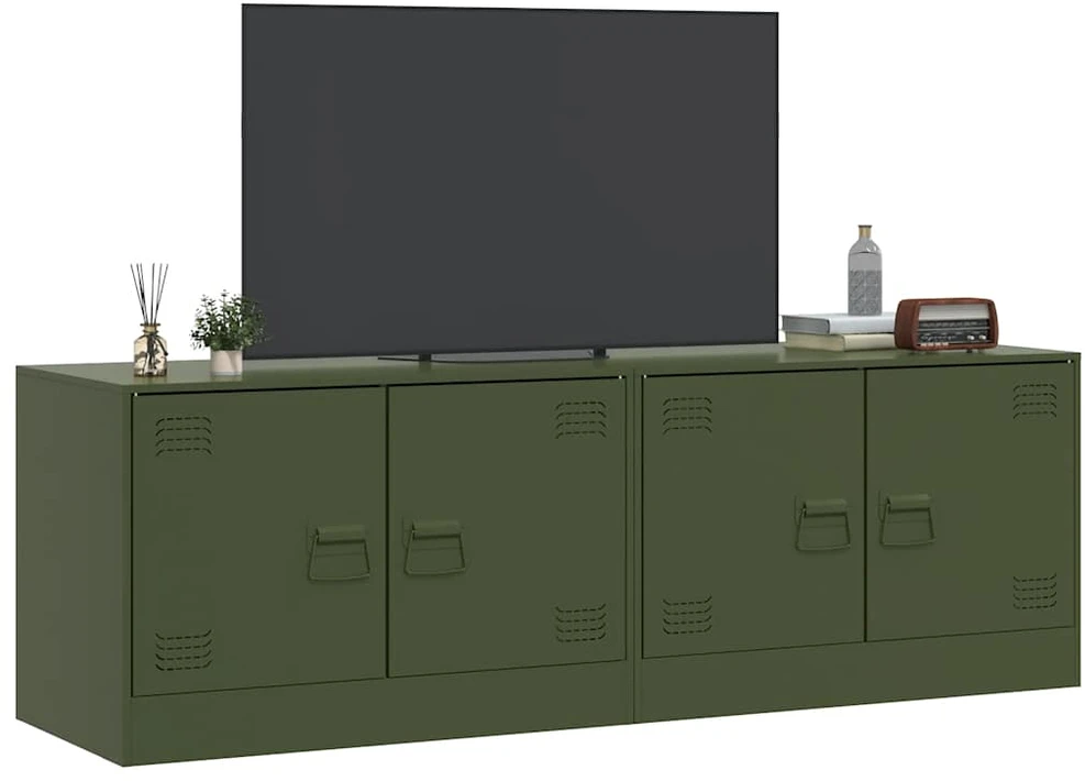 TV staliukas Televizoriaus spintelės, 2vnt., alyvuogių, 67x39x44cm, plienas