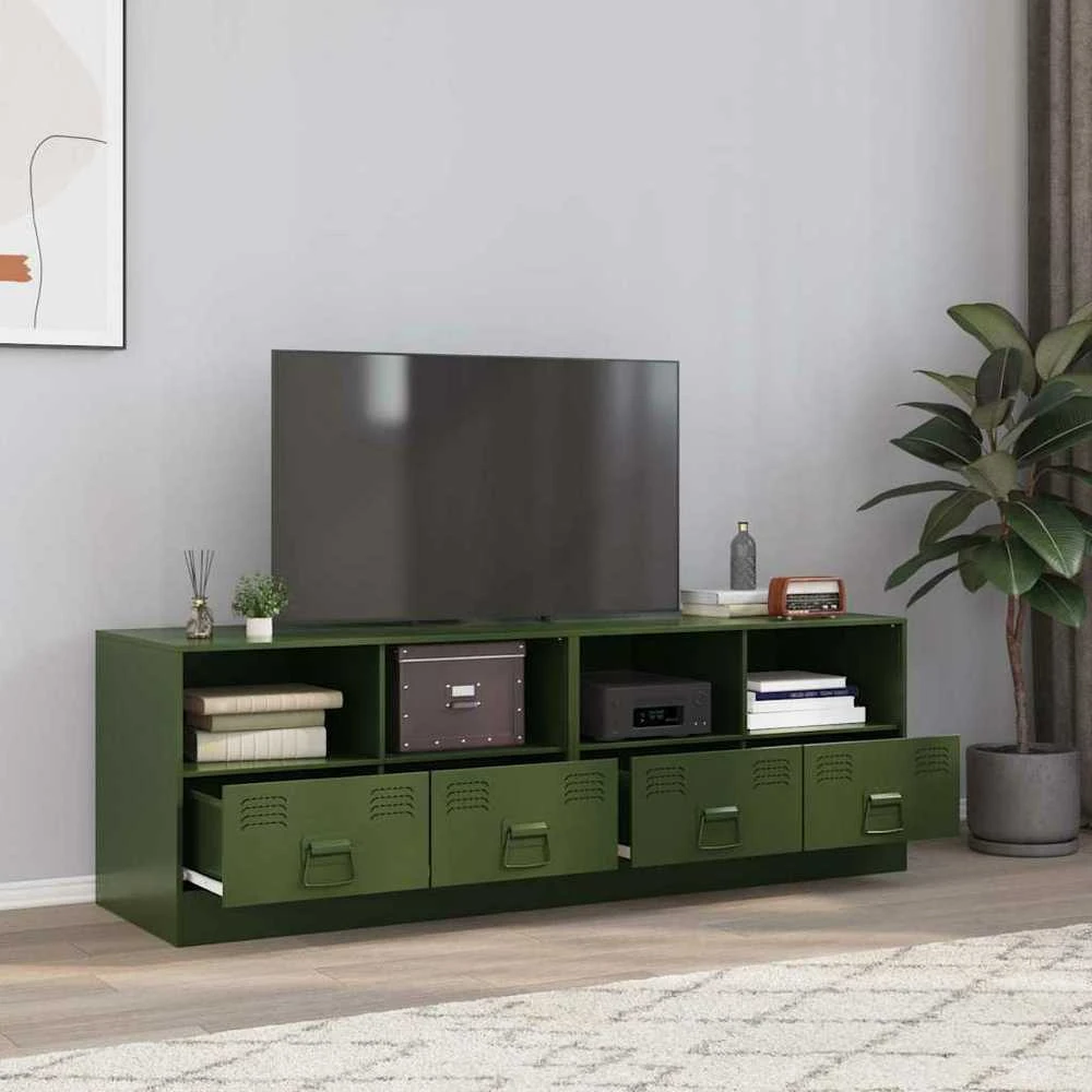 TV staliukas Televizoriaus spintelės, 2vnt., alyvuogių, 67x39x44cm, plienas