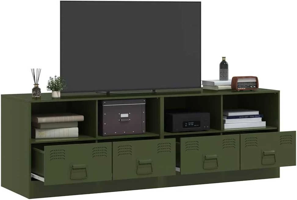 TV staliukas Televizoriaus spintelės, 2vnt., alyvuogių, 67x39x44cm, plienas