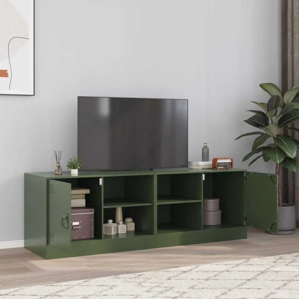 TV staliukas Televizoriaus spintelės, 2vnt., alyvuogių, 67x39x44cm, plienas