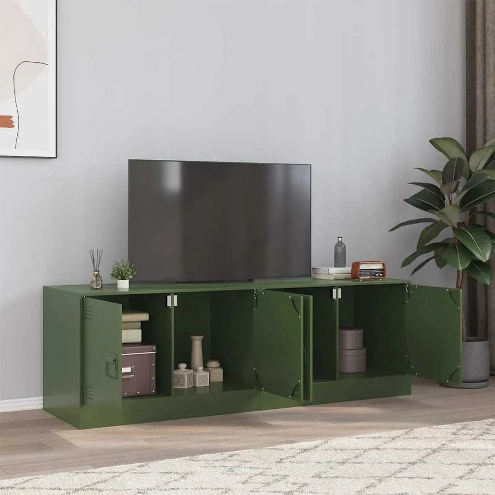 TV staliukas Televizoriaus spintelės, 2vnt., alyvuogių, 67x39x44cm, plienas