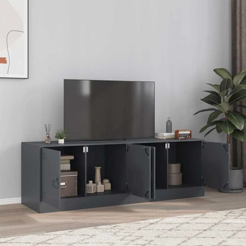 TV staliukas Televizoriaus spintelės, 2vnt., antracito, 67x39x44cm, plienas