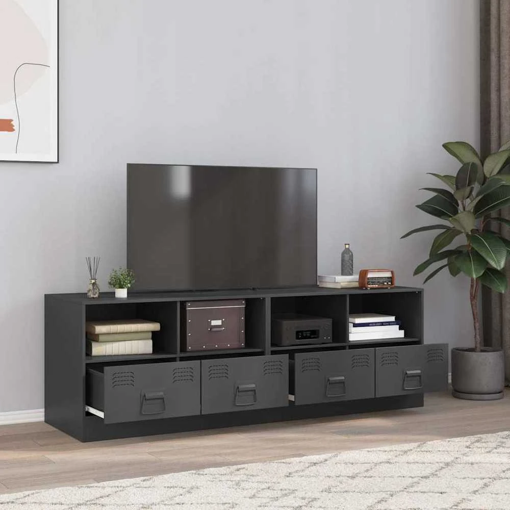 TV staliukas Televizoriaus spintelės, 2vnt., antracito, 67x39x44cm, plienas
