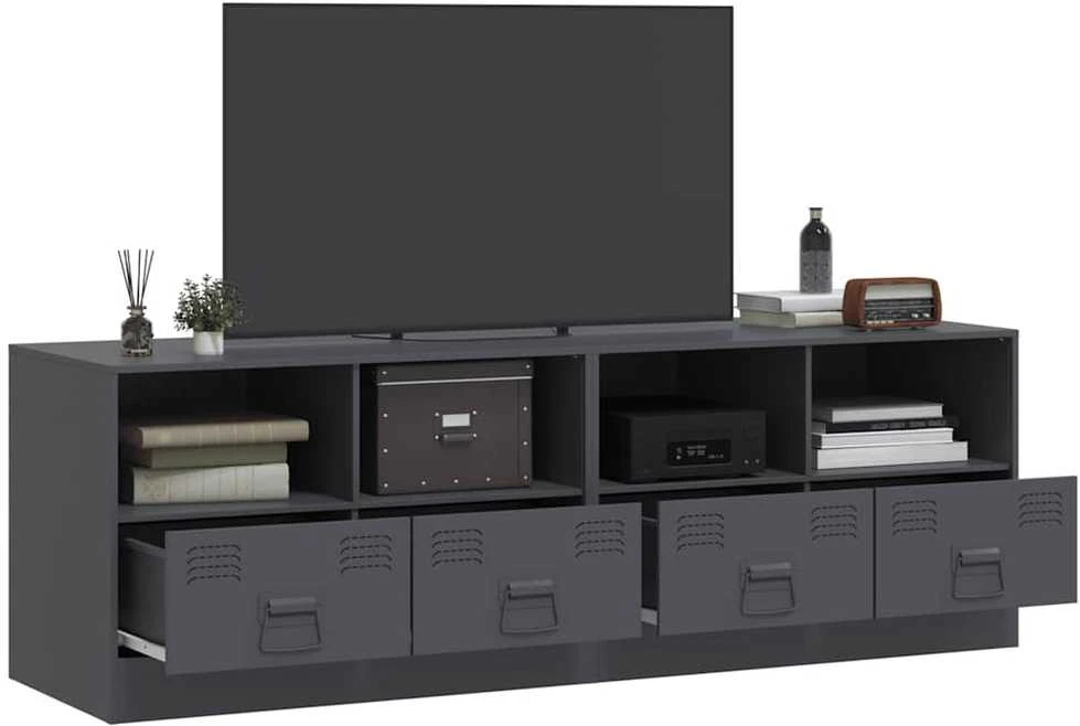 TV staliukas Televizoriaus spintelės, 2vnt., antracito, 67x39x44cm, plienas