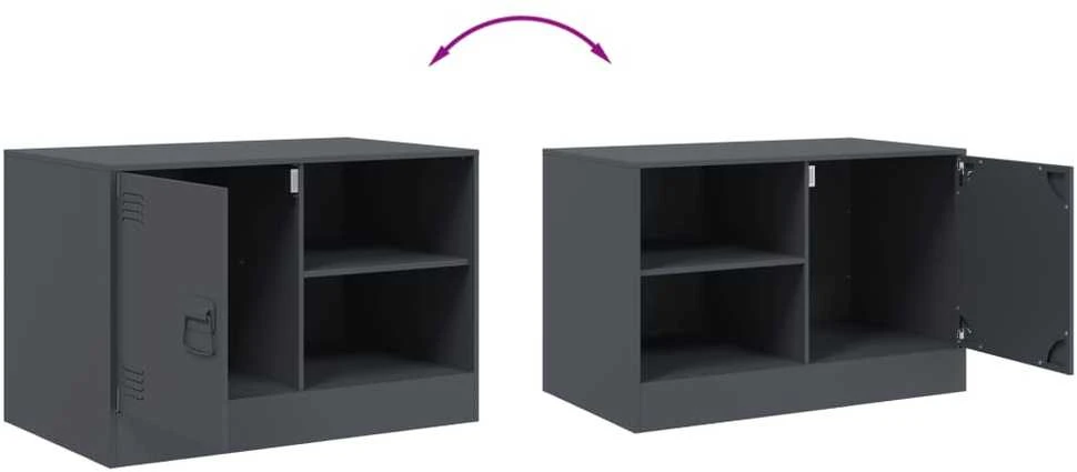 TV staliukas Televizoriaus spintelės, 2vnt., antracito, 67x39x44cm, plienas