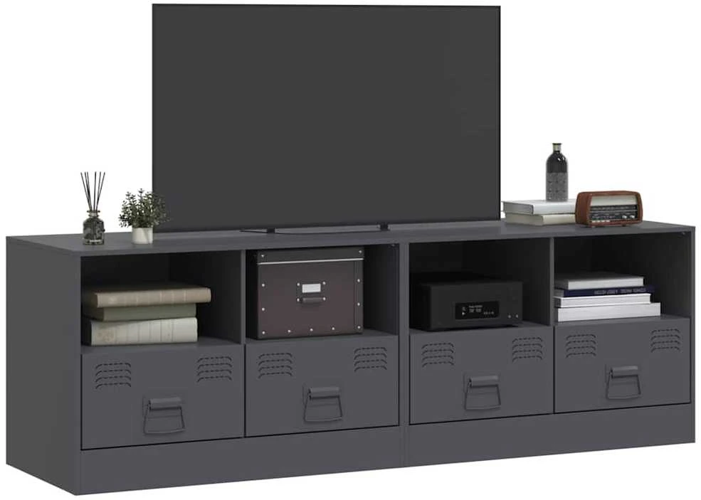 TV staliukas Televizoriaus spintelės, 2vnt., antracito, 67x39x44cm, plienas