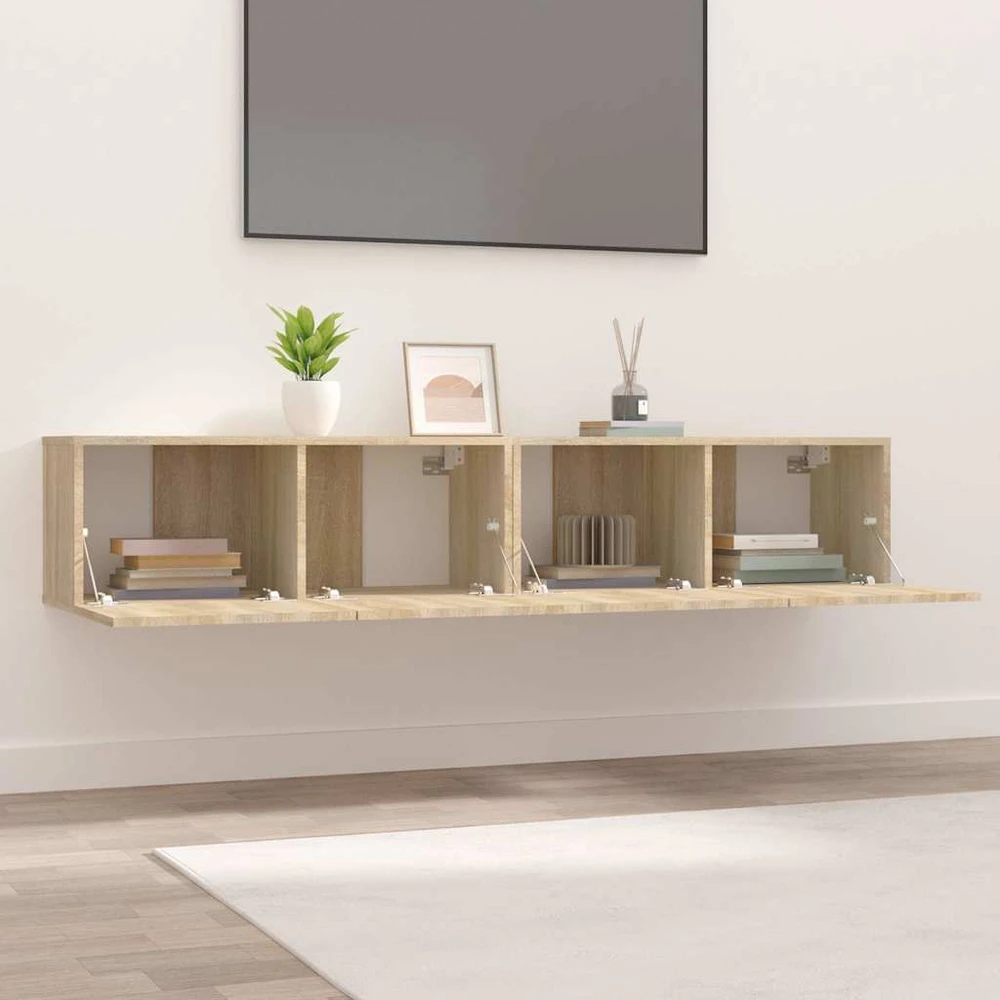 TV staliukas Televizoriaus spintelės, 2vnt., ąžuolo, 80x30x30cm, mediena